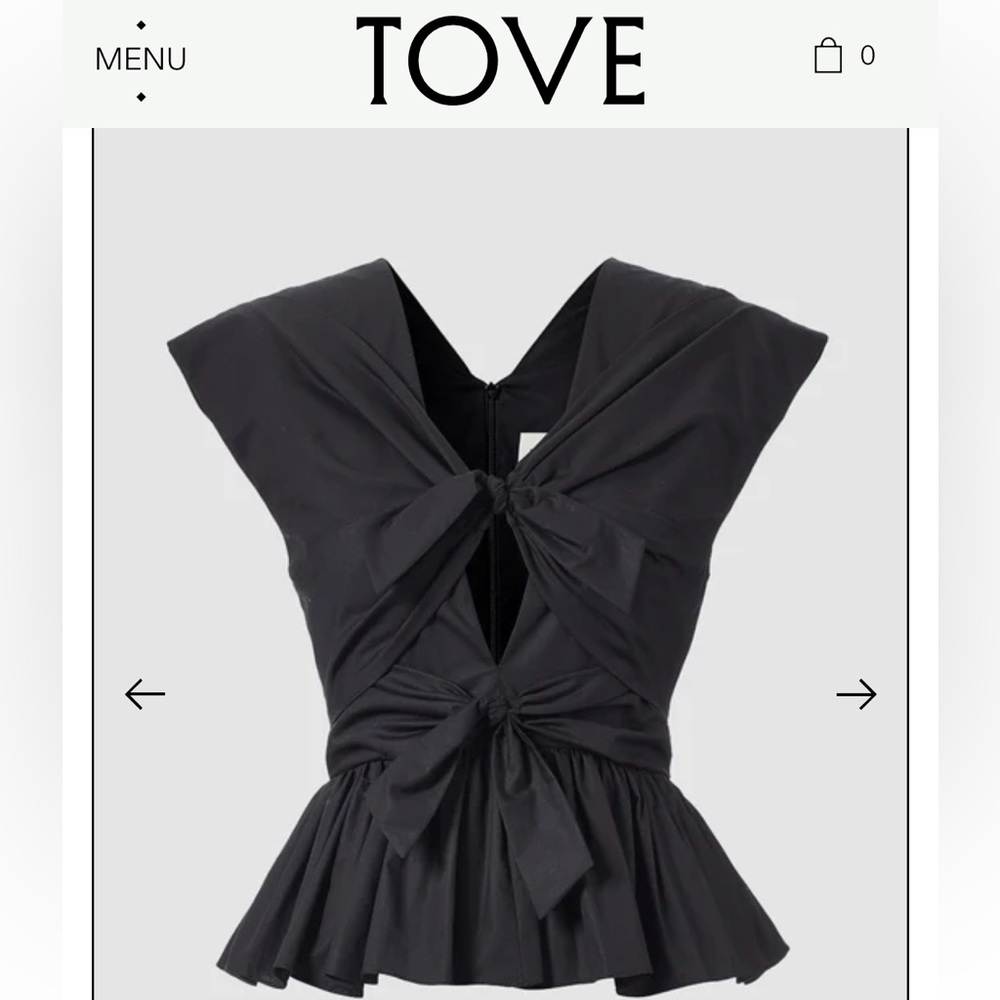 NWT! TOVE Elen Top Tie Blouse 34 0 XS